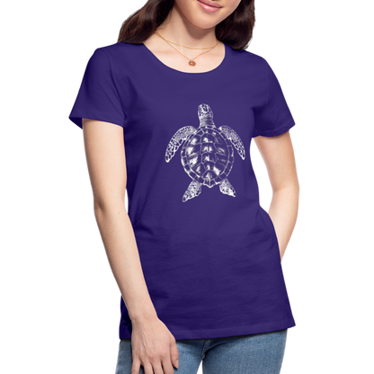 Meeresschildkröte - Monochrom - Frauen Premium T-Shirt - by Artful Alchemist