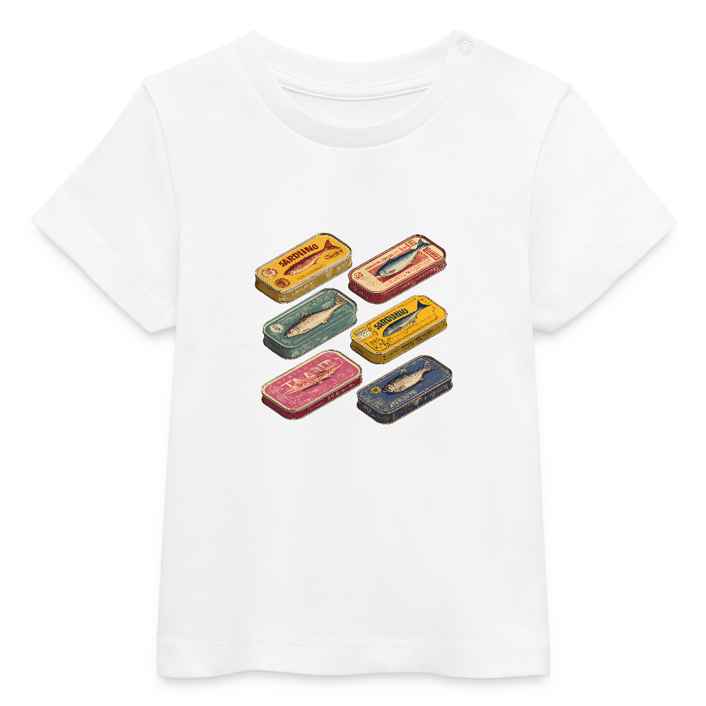 Tiny Gourmet – Retro Sardines - Stanley/Stella Baby Bio-T-Shirt BABY CREATOR - by Artful Alchemist