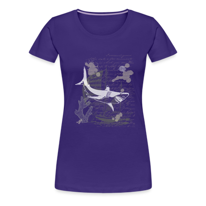 Vintage Steampunk Hai Motiv - Frauen Premium T-Shirts - by Artful Alchemist