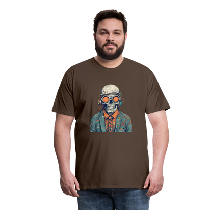 Cooles Skelett Portrait mit Sonnenbrille, Mütze - Männer Premium T-Shirt - by Artful Alchemist