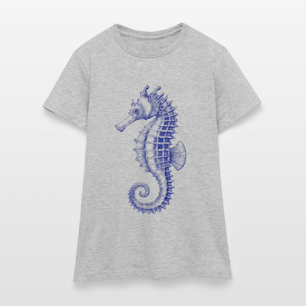Indigo Seepferdchen -Frauen T-Shirt - by Artful Alchemist