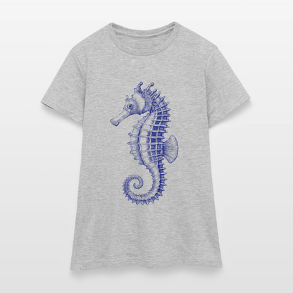Indigo Seepferdchen -Frauen T-Shirt - by Artful Alchemist