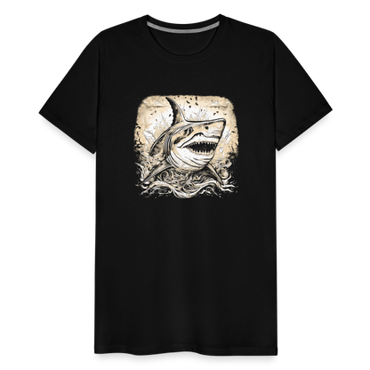 Cooler Retro Hai - Männer Premium T-Shirts - by Artful Alchemist