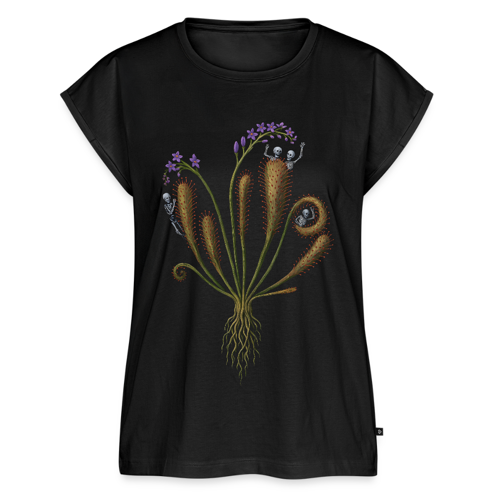 Flora Mortis - Sonnentau Pflanze mit Skeletten - Frauen Premium Bio Top - Schwarz