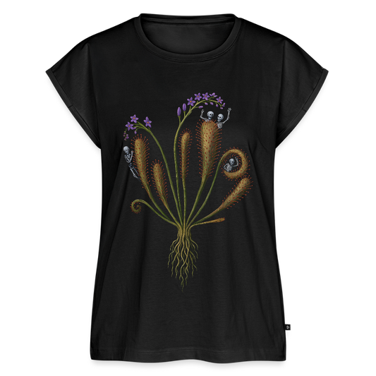Flora Mortis - Sonnentau Pflanze mit Skeletten - Frauen Premium Bio Top - Schwarz
