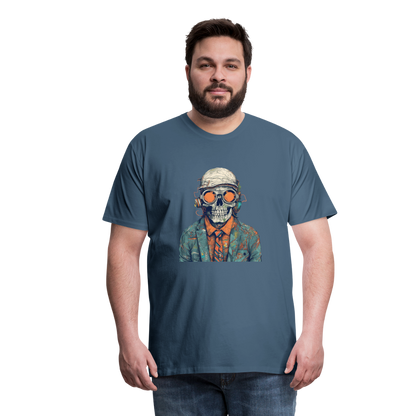 Cooles Skelett Portrait mit Sonnenbrille, Mütze - Männer Premium T-Shirt - by Artful Alchemist