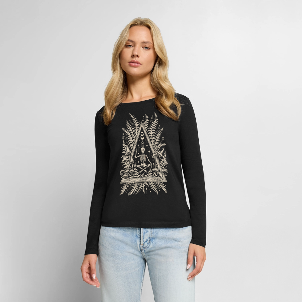 Frauen Premium Langarmshirt - Schwarz