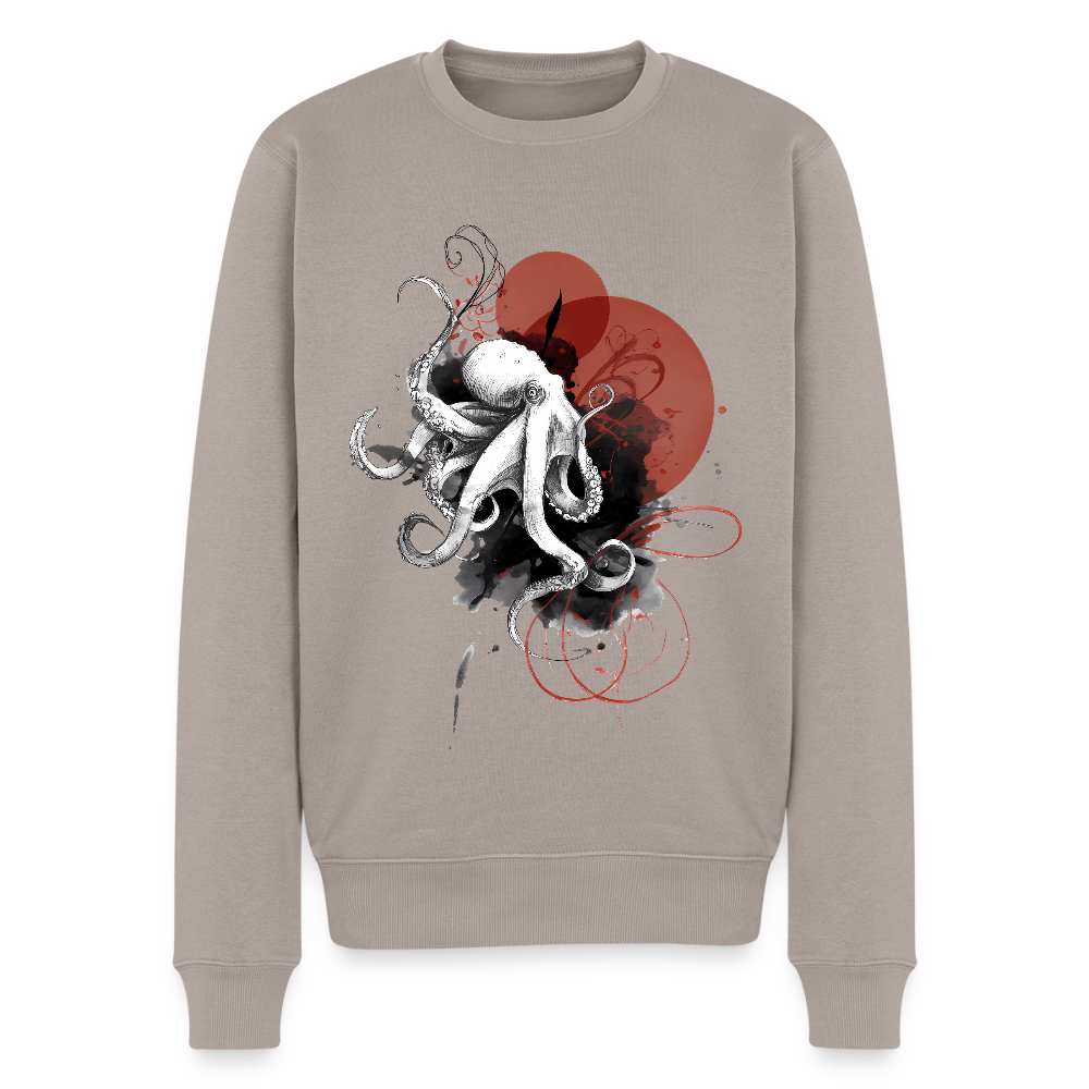 Oktopus Design – Tiefsee trifft Kunst - Männer Premium Pullover - Taupe