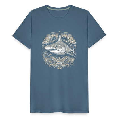 Cooler Hai mit Boho/Tribal Mustern - Männer Premium T-Shirts - by Artful Alchemist
