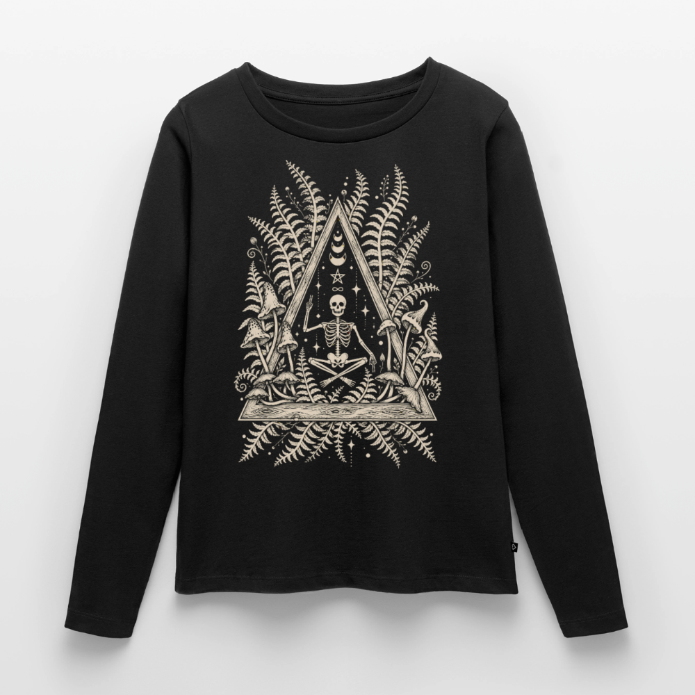 Frauen Premium Langarmshirt - Schwarz