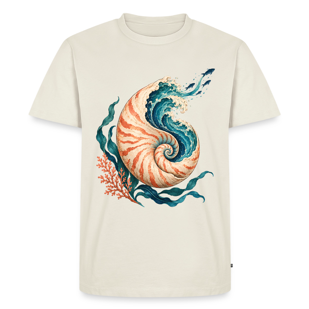 Nautilus Wave – Männer Premium T-Shirt - Naturweiß