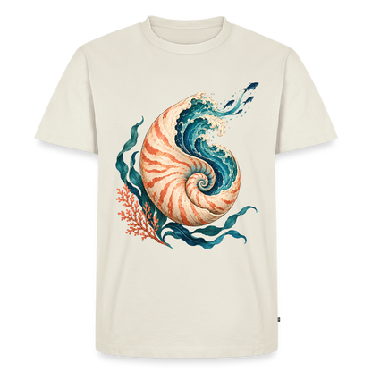 Nautilus Wave – Männer Premium T-Shirt - Naturweiß