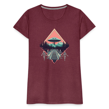 Retro UFO 80er Jahre Motiv - Frauen Premium T-Shirt - by Artful Alchemist