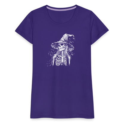 Düstere Skelett Hexe mit Hexenhut - Frauen Premium T-Shirt - by Artful Alchemist