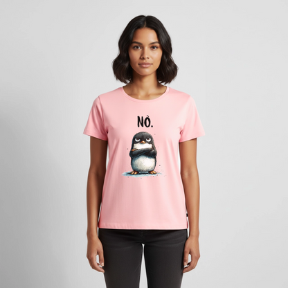 Grumpy Penguin – „NÖ.“ - Frauen Premium T-Shirt - by Artful Alchemist