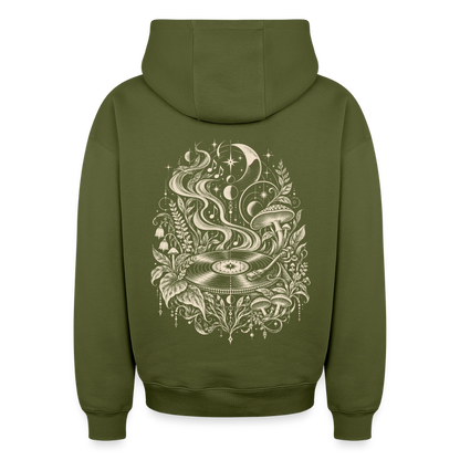 Moonlight Vinyl – Oversized Heavyweight Unisex Hoodie - Khaki