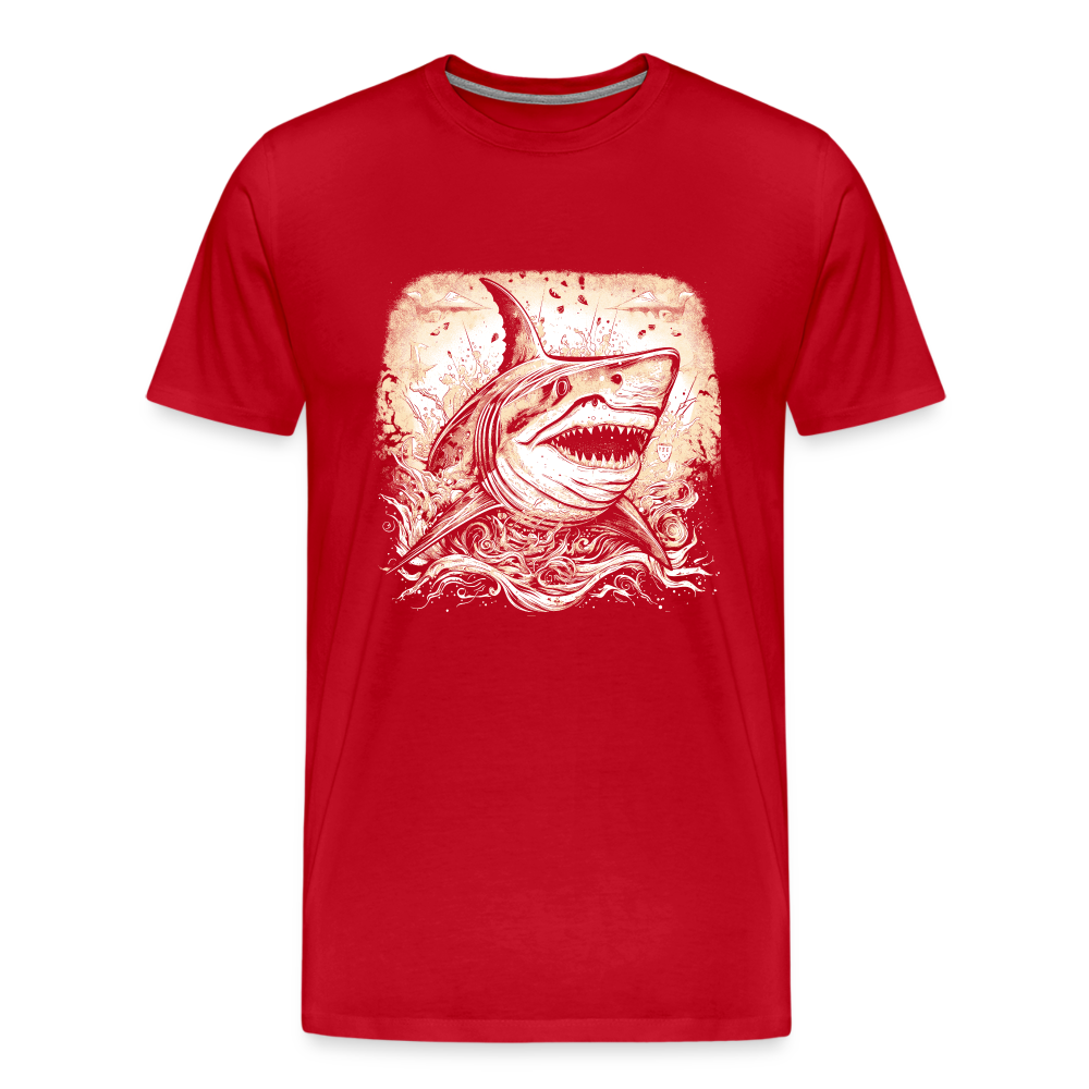 Cooler Retro Hai - Männer Premium T-Shirts - Rot