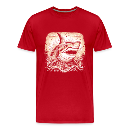 Cooler Retro Hai - Männer Premium T-Shirts - by Artful Alchemist