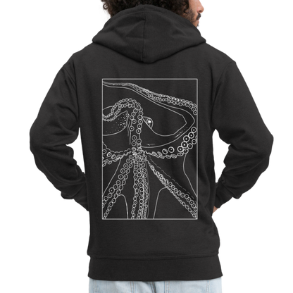 Lineart Oktopus im Rahmen - Männer Premium Kaputzenjacke - by Artful Alchemist