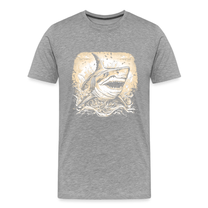 Cooler Retro Hai - Männer Premium T-Shirts - by Artful Alchemist
