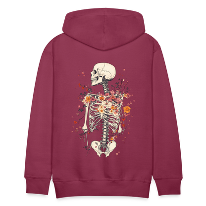Skelett mit zarten Blumen im Boho Look - Männer Premium Hoodie - by Artful Alchemist