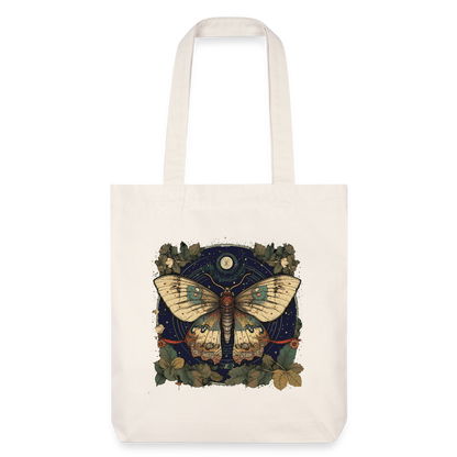 Mystische Motte mit magischem Herbarium - Stanley/Stella recycelter Heavyweight Stoffbeutel - Naturweiß