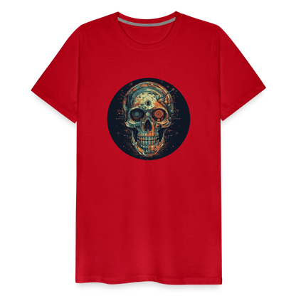 Retro Futuristischer Totenkopf Skull Cyborg- Männer Premium T-Shirt - by Artful Alchemist