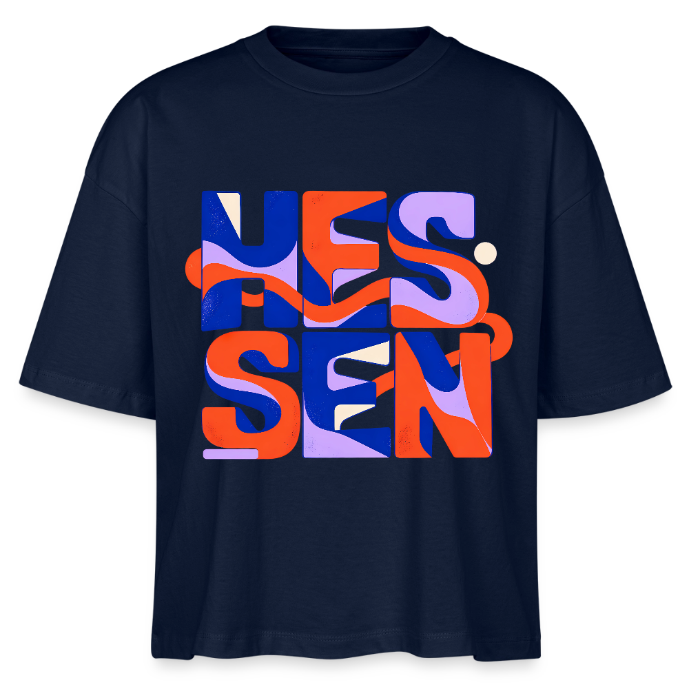 Hessen Color – Frauen Boxy Bio-T-Shirt Nova - Navy