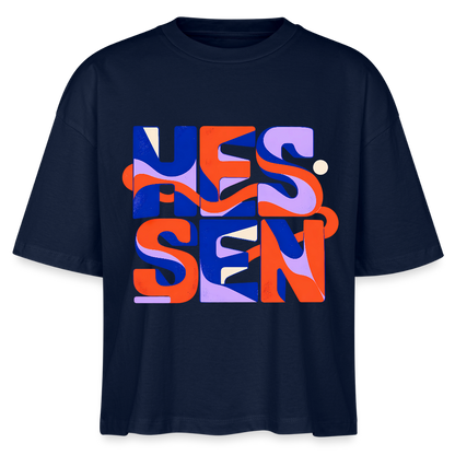 Hessen Color – Frauen Boxy Bio-T-Shirt Nova - Navy