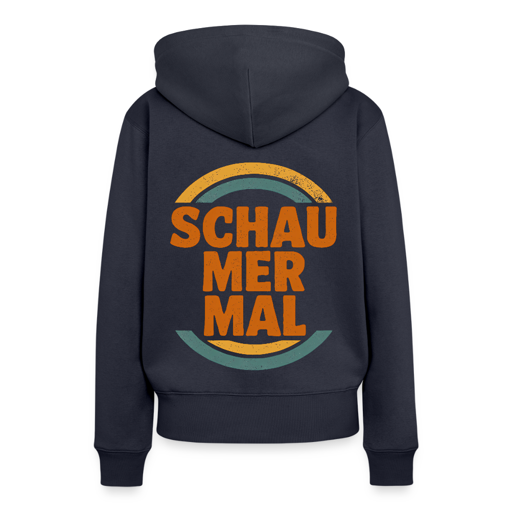 „Schau Mer Mal“ – Retro Look aus Hessen - Frauen Premium Bio Hoodie - Navy