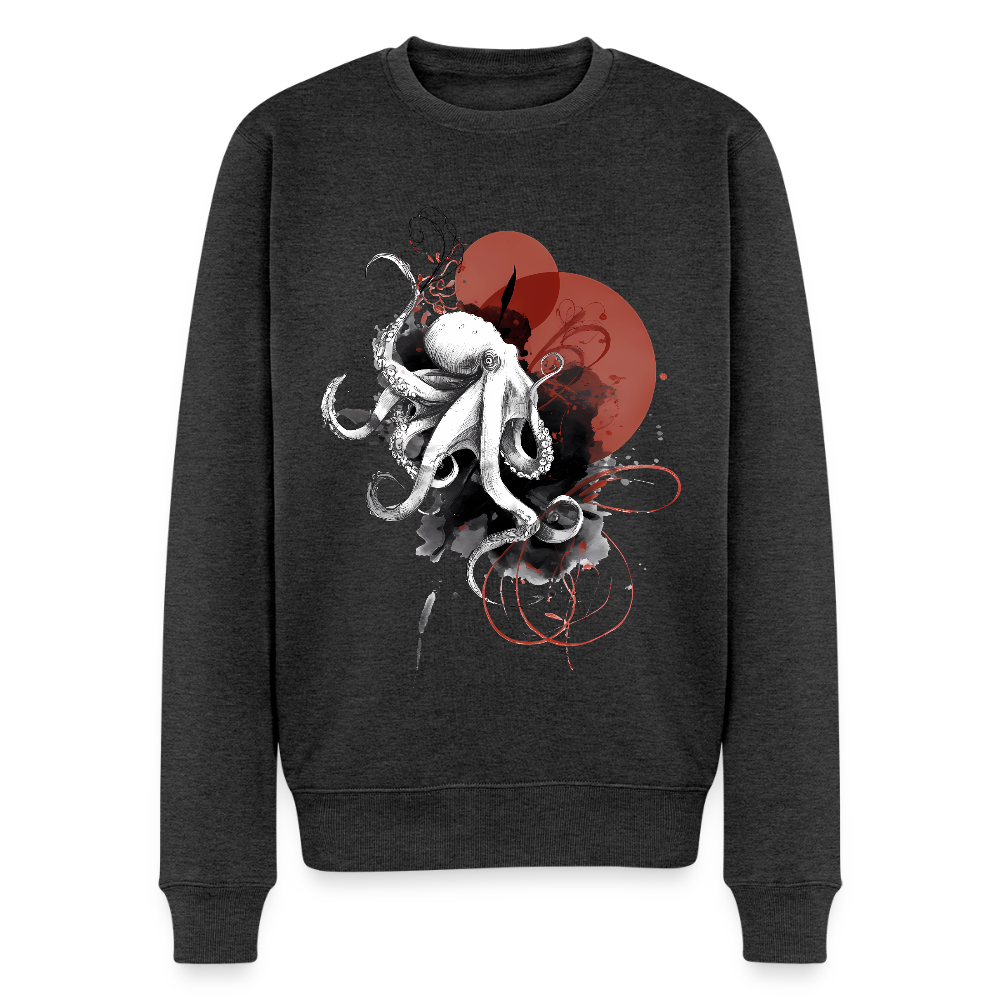 Oktopus Design – Tiefsee trifft Kunst - Männer Premium Pullover - Anthrazit meliert