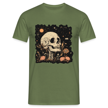 Boho Hippie Skelett im 60er, 70er Jahre Look - Männer T-Shirt - by Artful Alchemist