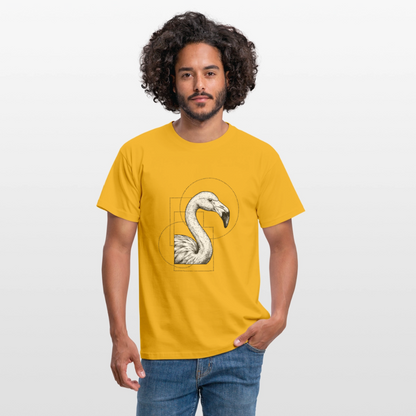 Geometric Grace – Modern Flamingo - Männer T-Shirt - by Artful Alchemist