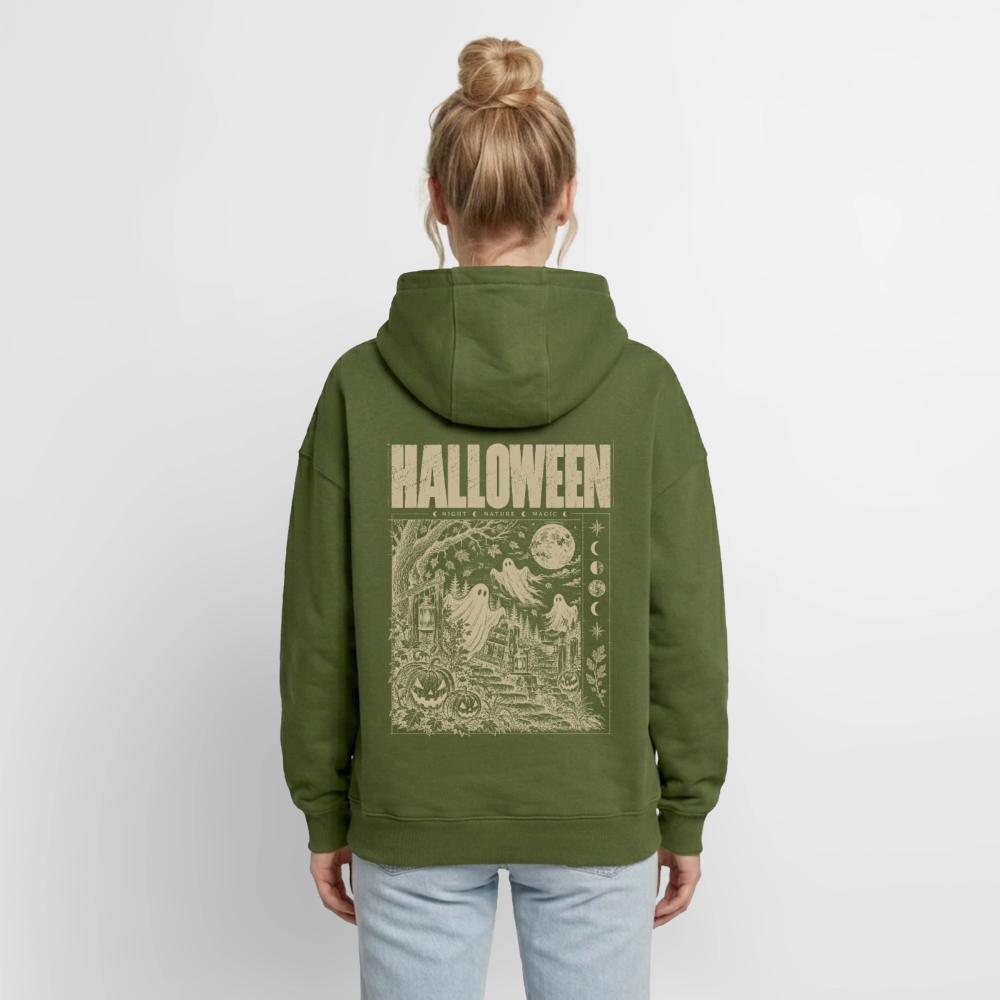 Halloween Night – Oversized Unisex Zip-Hoodie - Khaki