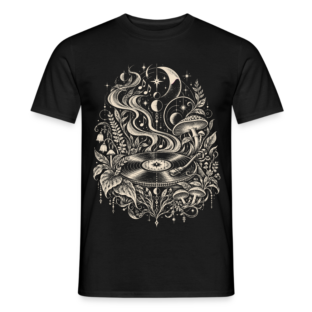 Moonlit Vinyl – Männer T-Shirt - Schwarz