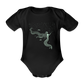 Lineart Meerjungfrau Motiv (hellgrün) - Baby Bio-Kurzarm-Body - Schwarz
