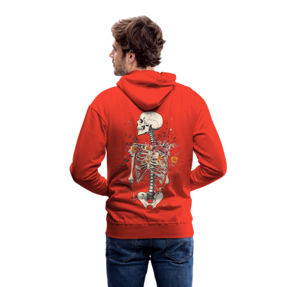 Skelett mit zarten Blumen im Boho Look - Männer Premium Hoodie - by Artful Alchemist