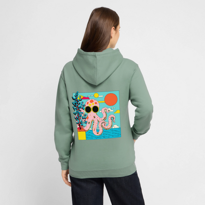 Summer Reef – Pink Octopus - Unisex Hoodie - by Artful Alchemist
