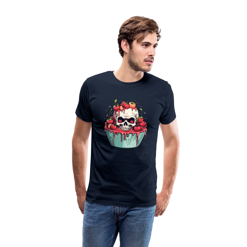 Gruseliges Horror Kirschtörtchen - Happy Halloween - Männer Premium T-Shirt - Navy