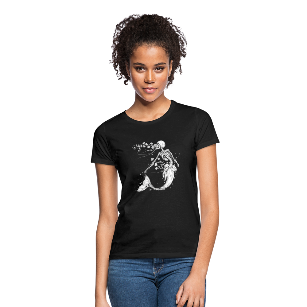 Florale Skelett Meerjungfrau - Frauen T-Shirt - Schwarz