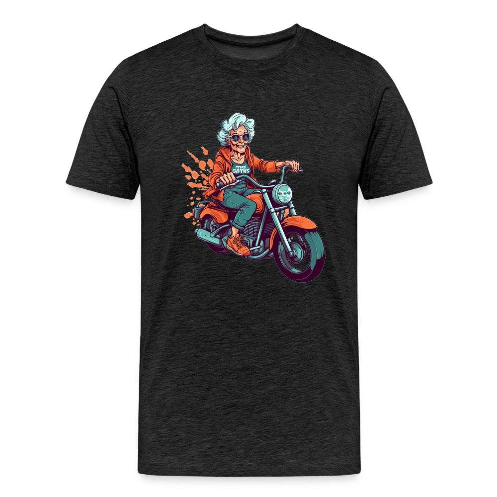 Coole alte Biker Oma - Motorrad Omi  - Männer T-Shirt - Anthrazit