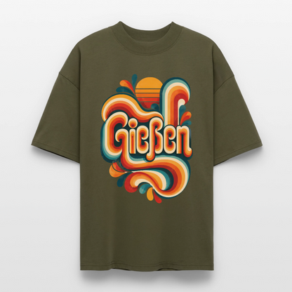 Gießen Retro – Oversized Unisex Bio T-Shirt - Khaki