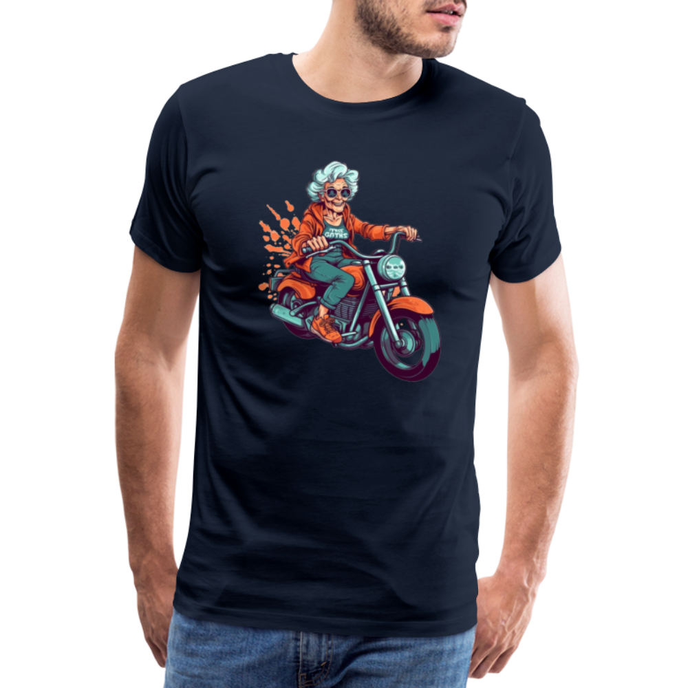 Coole alte Biker Oma - Motorrad Omi  - Männer T-Shirt - Navy