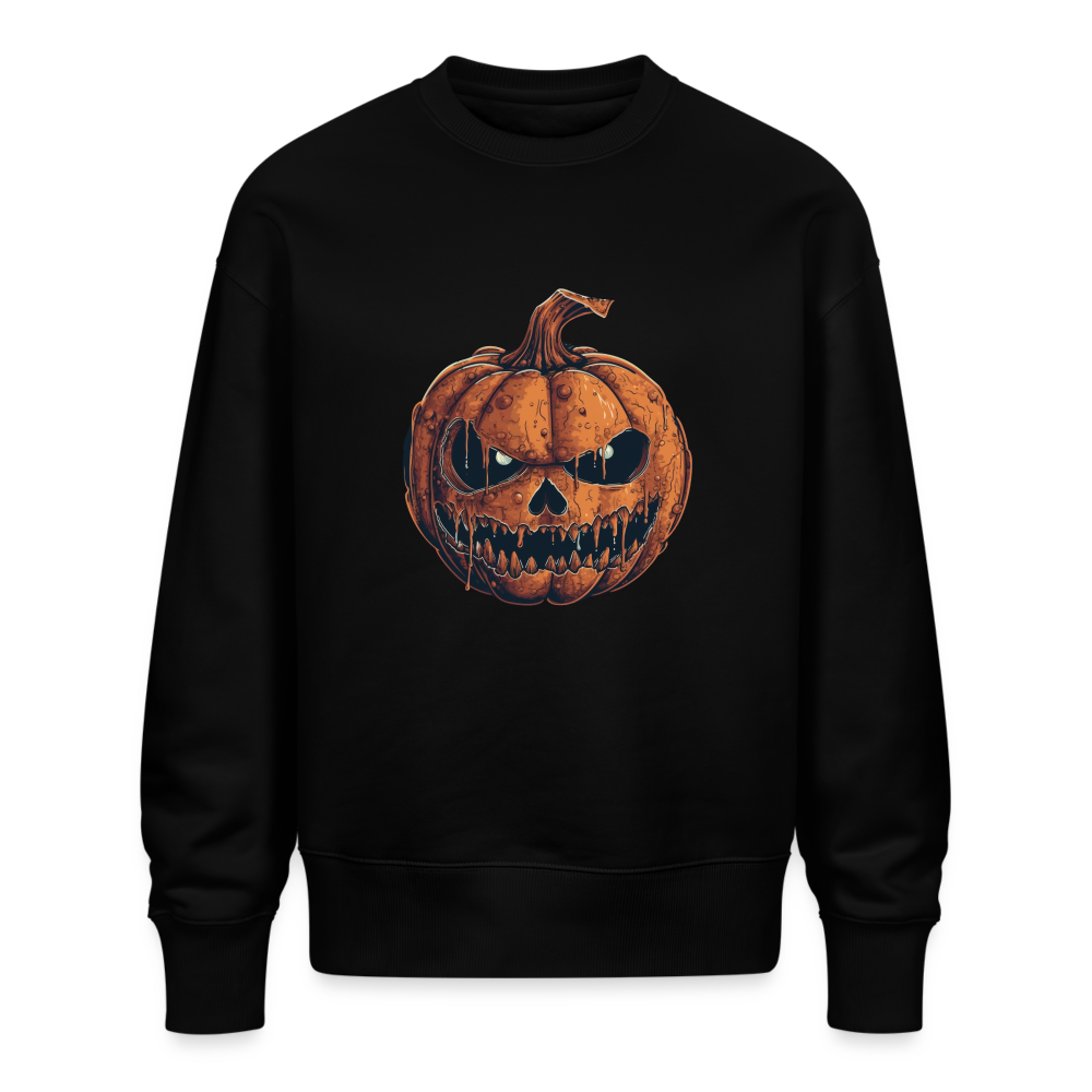 Gruseliger Horror Kürbis -Happy Halloween - Stanley/Stella Oversive Bio Pullover - nachhaltig - Schwarz