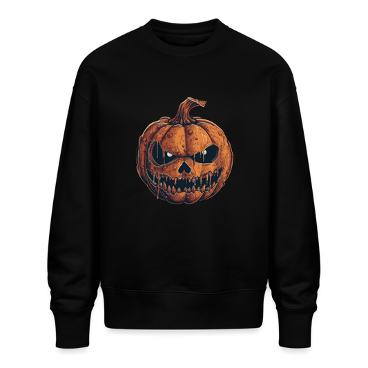 Gruseliger Horror Kürbis -Happy Halloween - Stanley/Stella Oversive Bio Pullover - nachhaltig - Schwarz