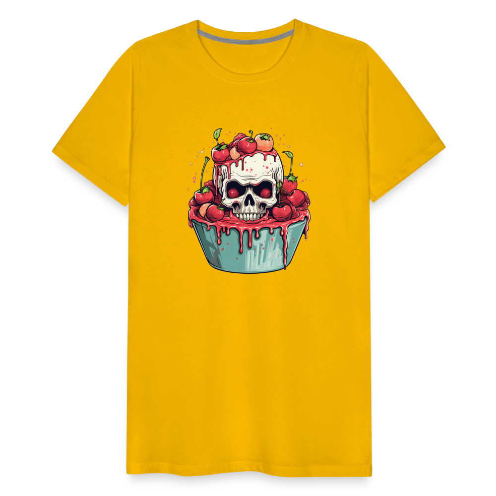 Gruseliges Horror Kirschtörtchen - Happy Halloween - Männer Premium T-Shirt - Sonnengelb