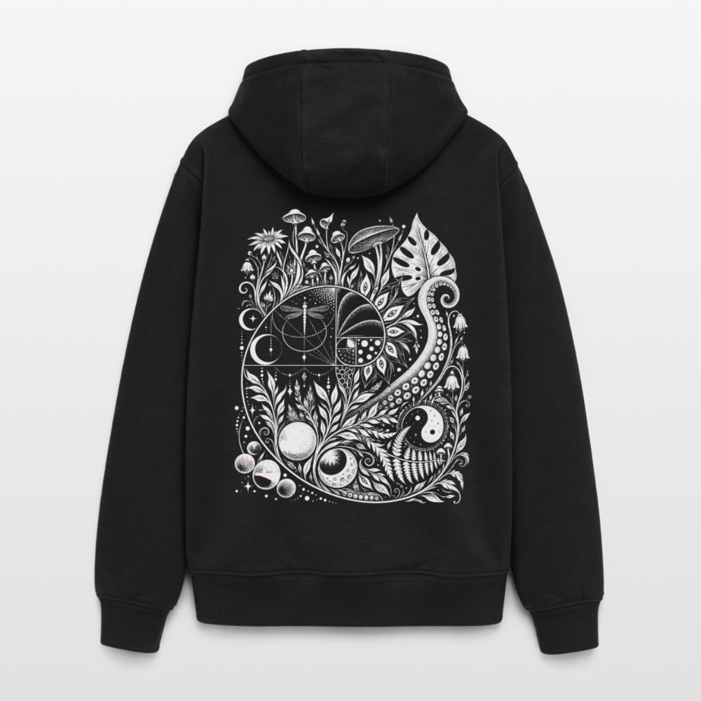 Nature Spiral – Oversized Heavyweight Unisex Hoodie - Schwarz