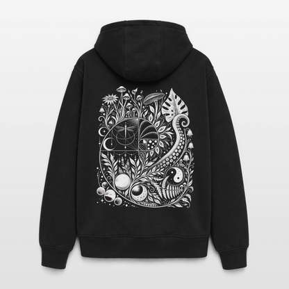 Nature Spiral – Oversized Heavyweight Unisex Hoodie - Schwarz