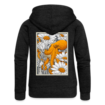 Vintage Oktopus im Blumenmeer - Frauen Premium Kaputzenjacke - by Artful Alchemist