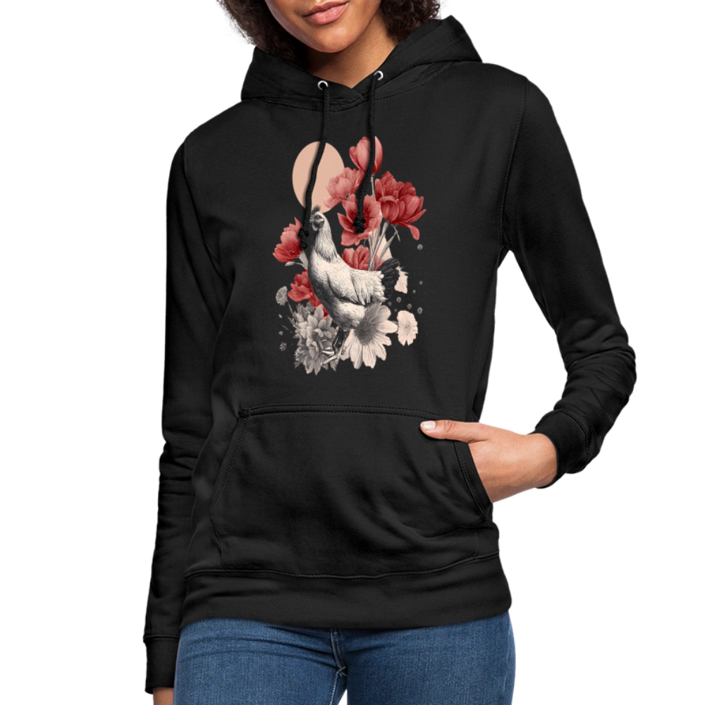 Vintage Boho Blossom Chicken - Frauen Hoodie - by Artful Alchemist